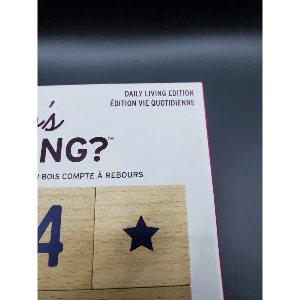 New In Box Who's Counting Wooden Countdown Blocks By FRED Daily Living Edition